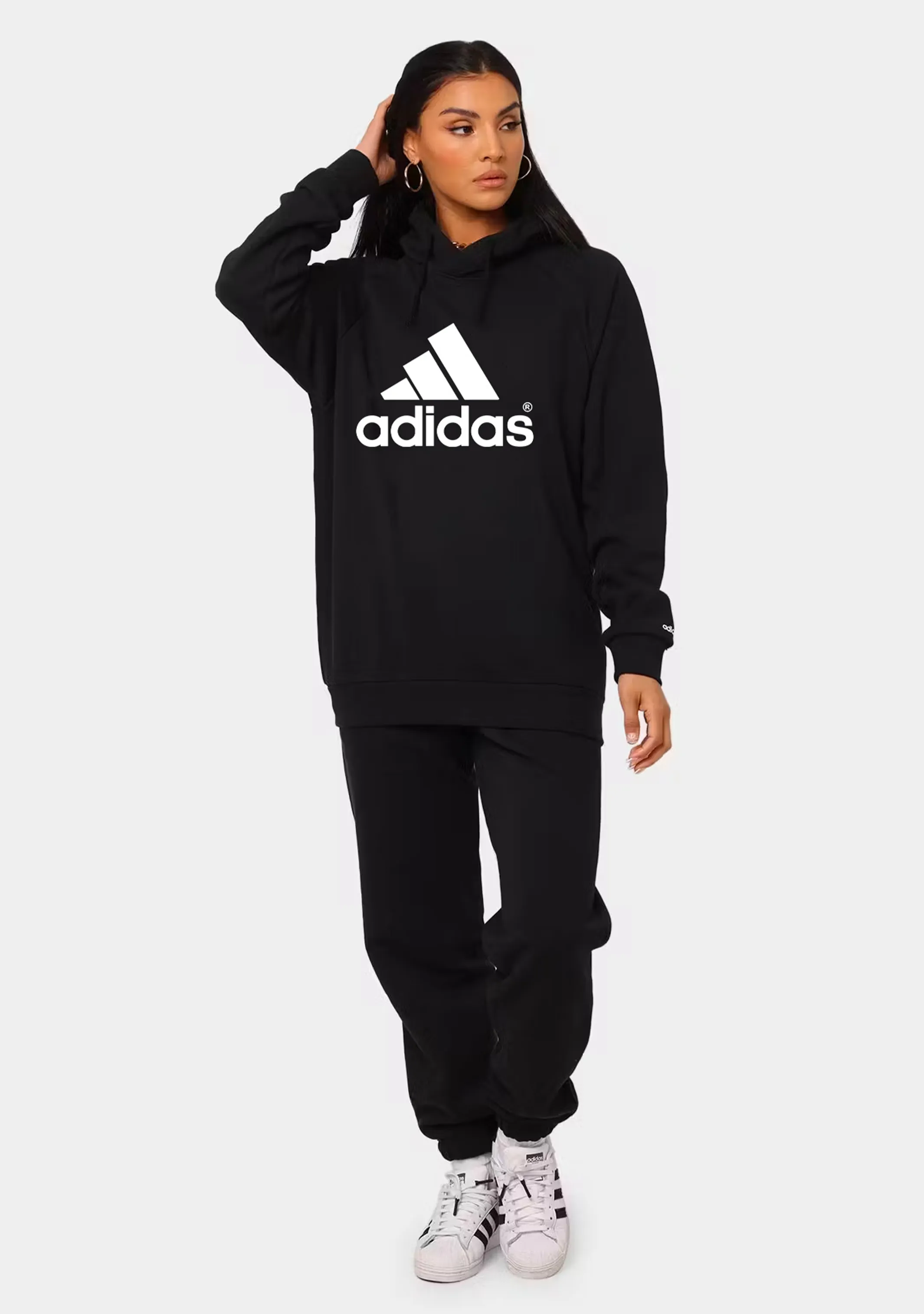 Adidas Womens Essentials Logo Boyfriend Fleece Hoody <br> HD1756