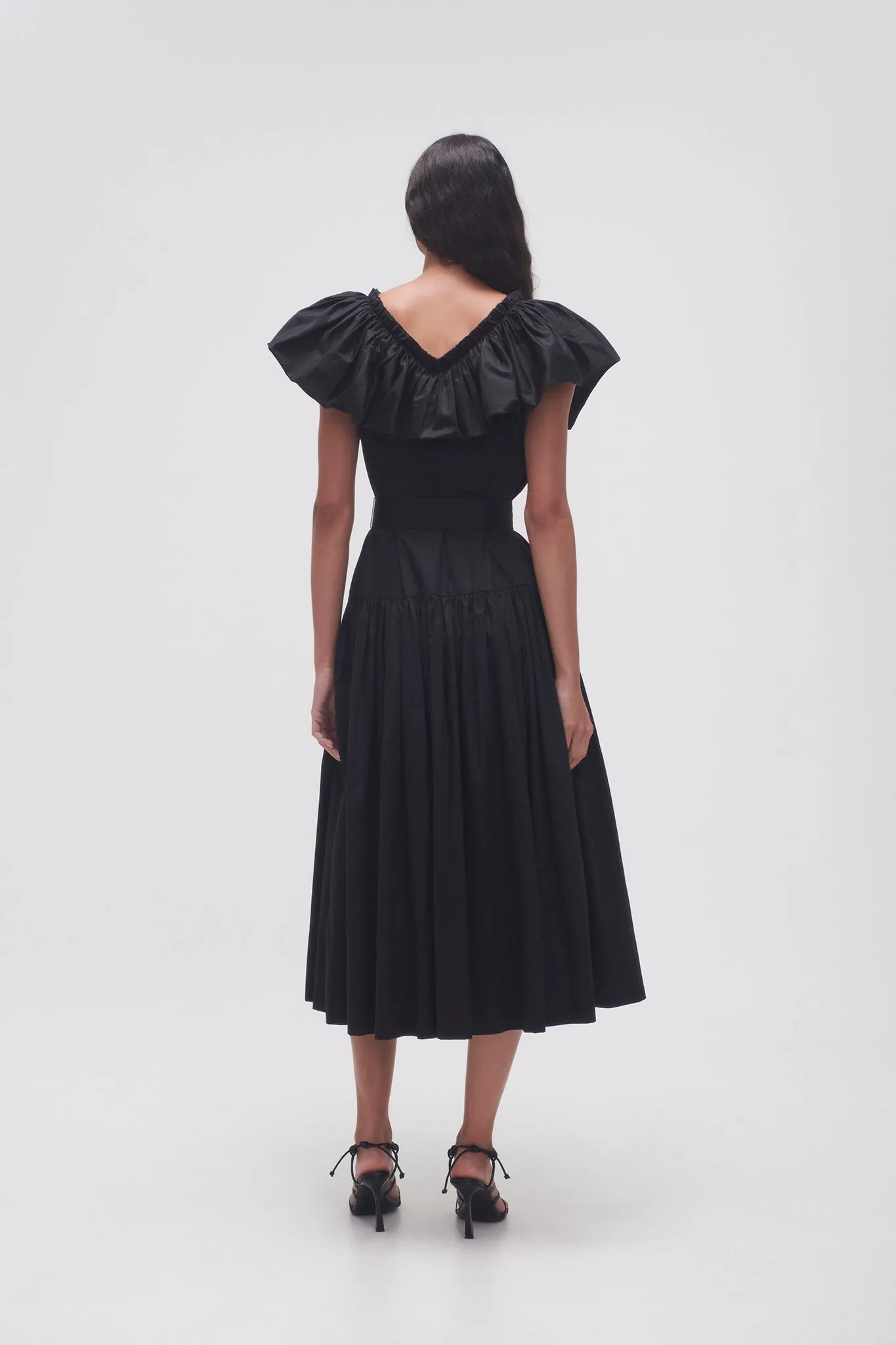 Alma Bubble Frill Midi Dress