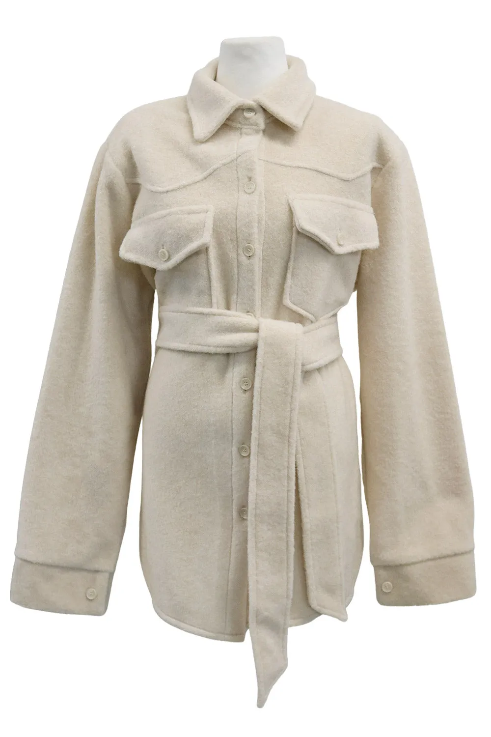 Amelia Fuzzy Belted Shacket