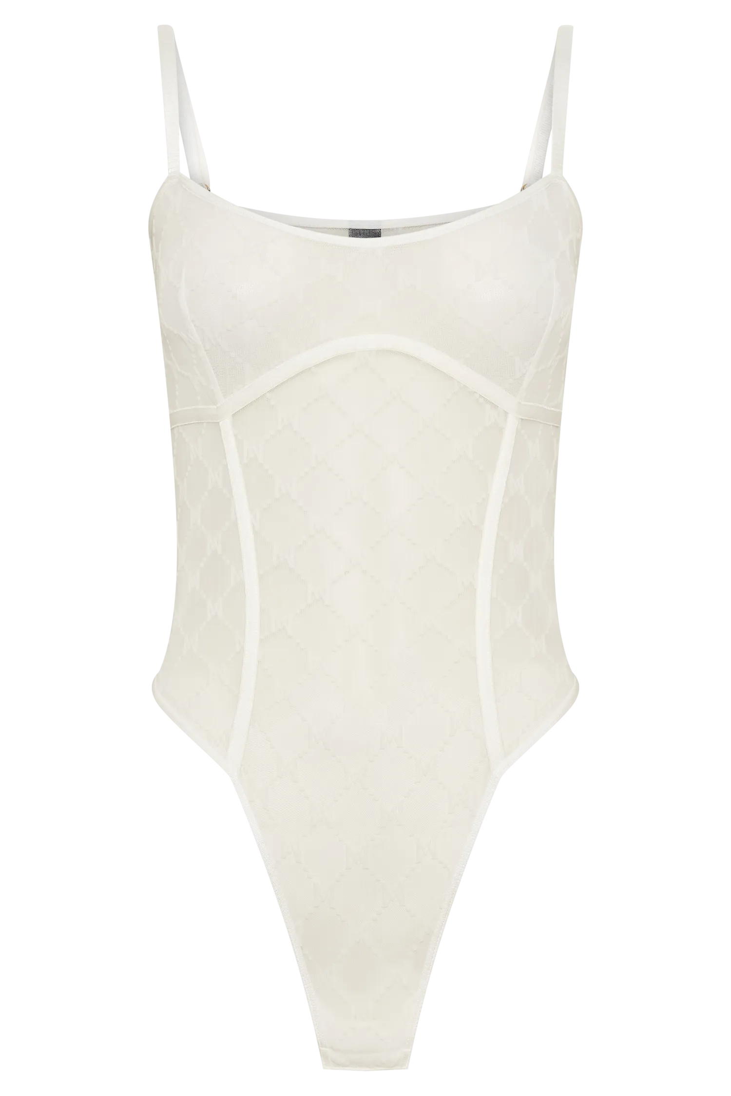 Amelia Monogram Bodysuit - White