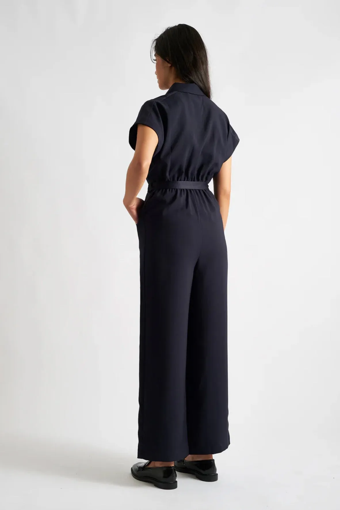 Angie - Satin Back Crepe In Navy