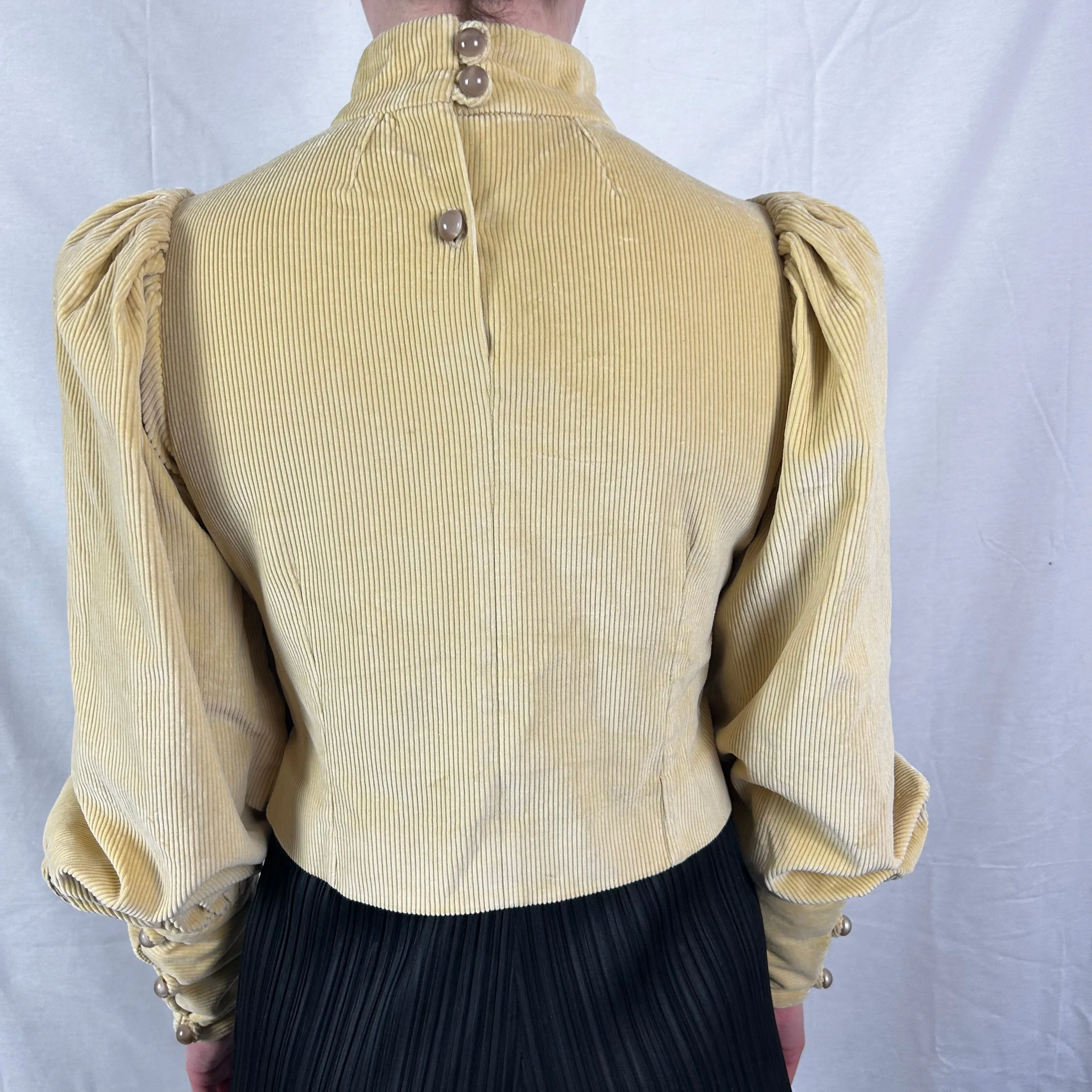 Anna Mason £450 Buttermilk Corduroy Victoriana Dee Top S/M