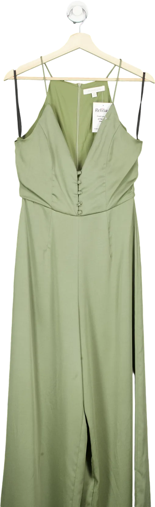 Another Look Olive Green Wide Leg Jumpsuit UK 10