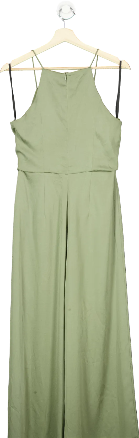 Another Look Olive Green Wide Leg Jumpsuit UK 10