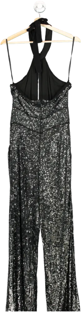 Anthropologie Maeve Sequin Cut-Out Halter Wide-Leg JumpsuitUK 14