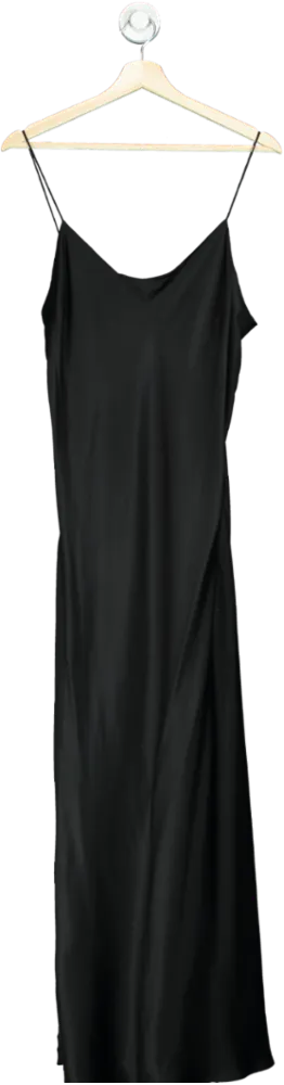 Asceno Black Silk Slip Dress UK M