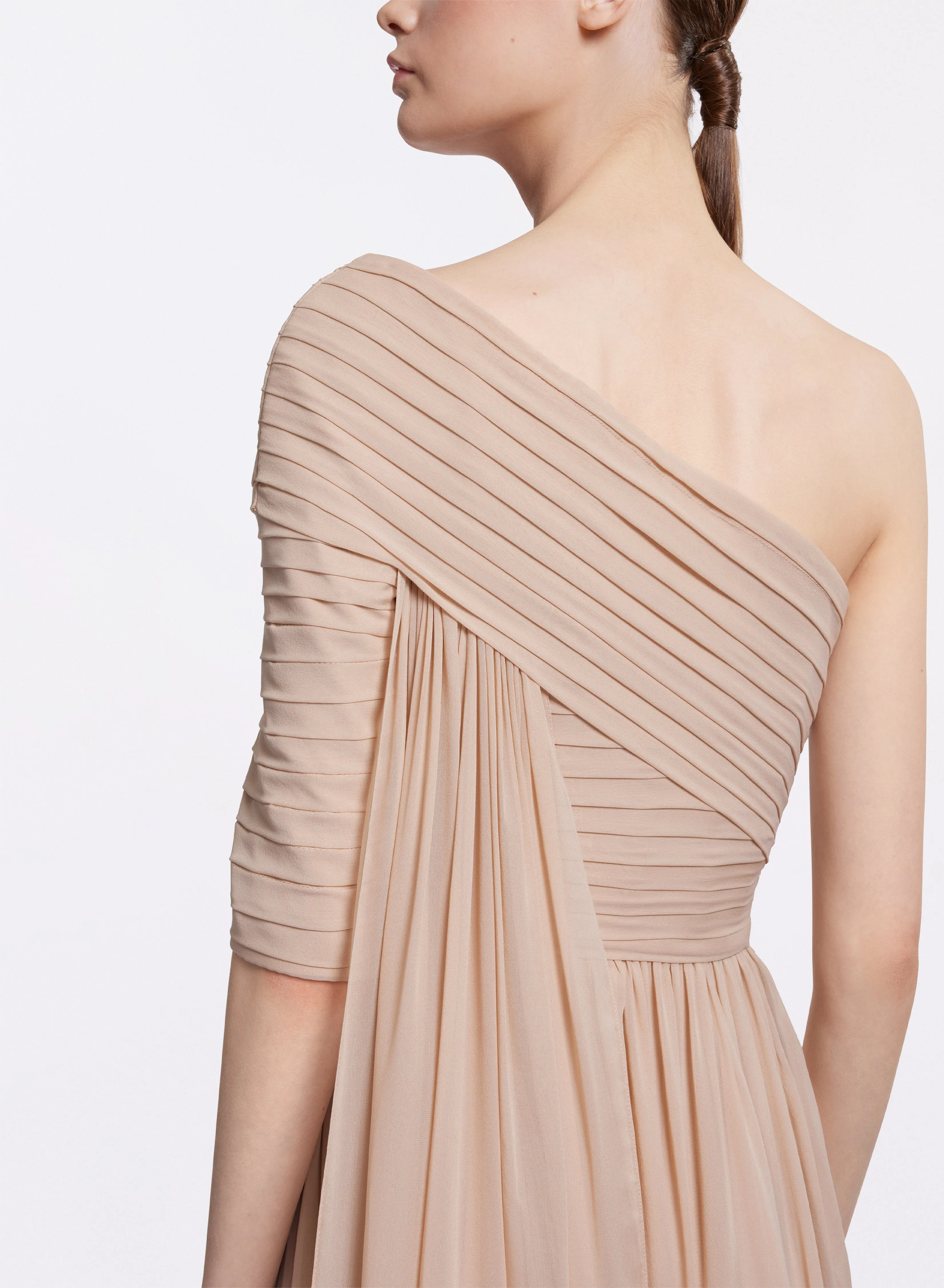 Asymmetric Long Silk Dress