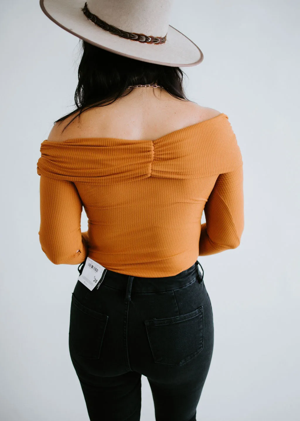 Aviva Ribbed Off Shoulder Bodysuit