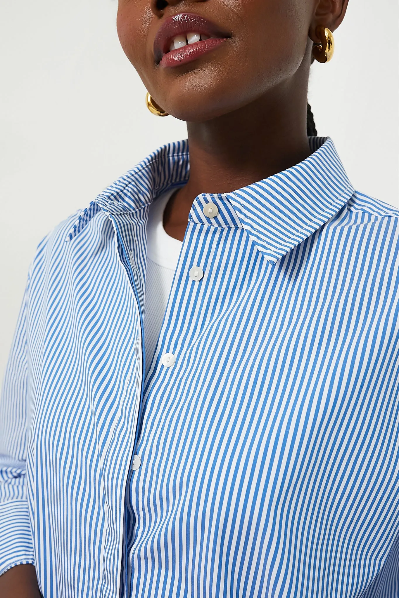 Banker Stripe Nadine Boyfriend Button Down