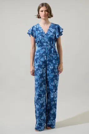 Bary Floral Tiley Wide Leg Jumpsuit