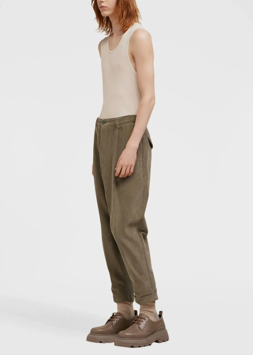 Beige Carrot Trousers