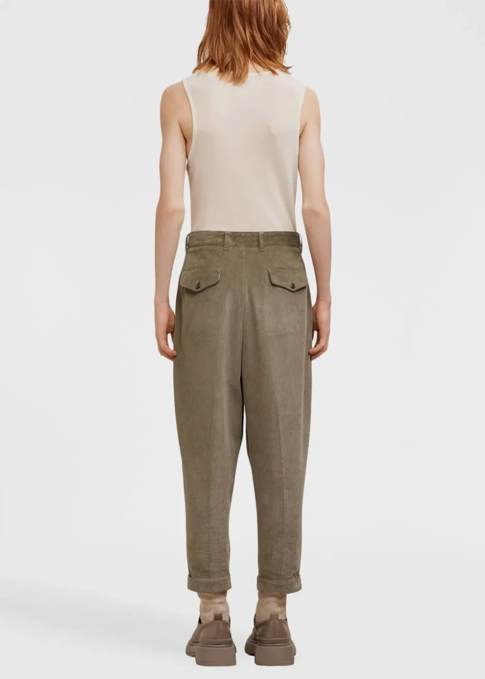 Beige Carrot Trousers