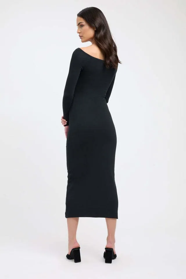 BerriesJam - 2024 Solid Sexy Slim Long Sleeve Off Shoulder Dress