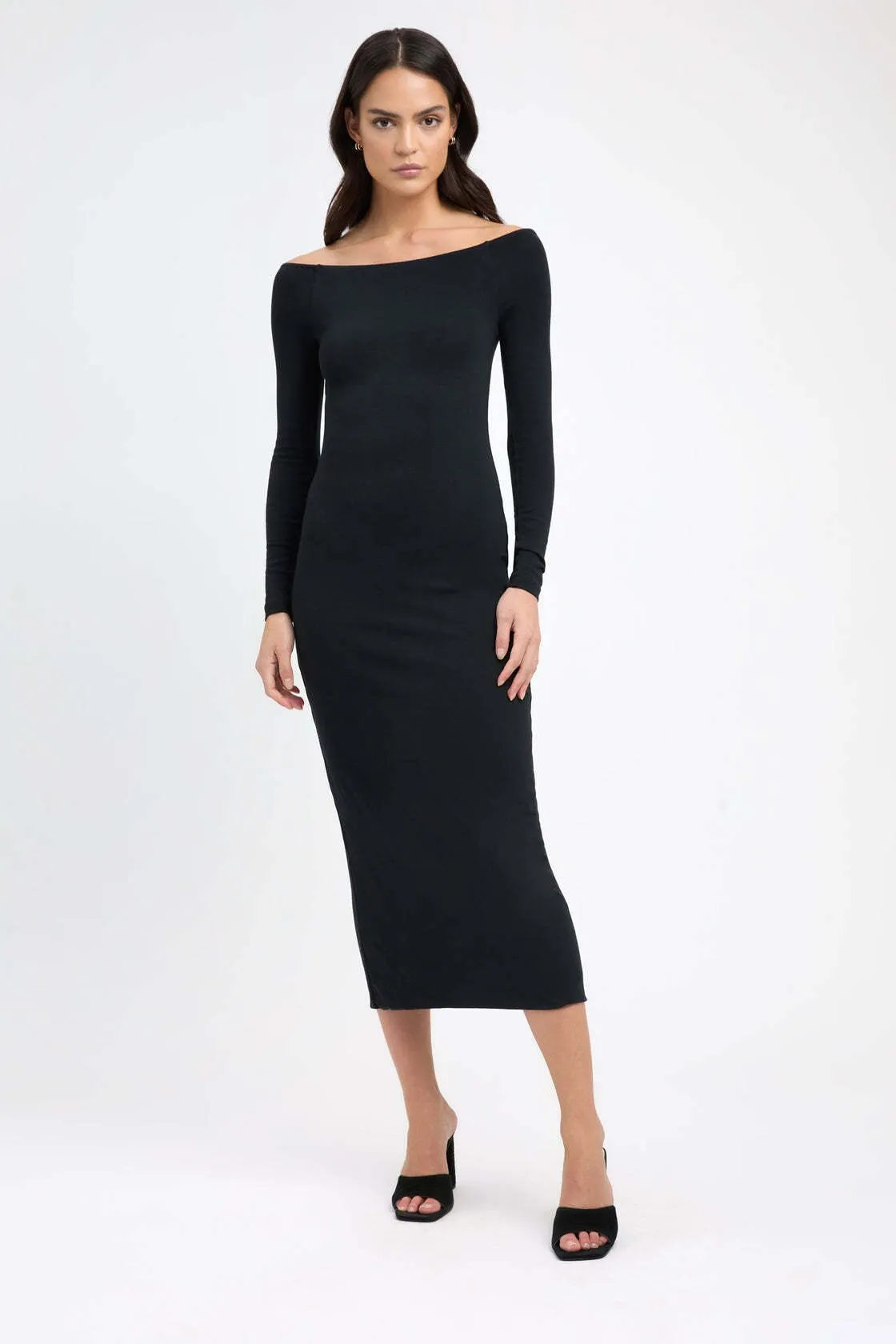 BerriesJam - 2024 Solid Sexy Slim Long Sleeve Off Shoulder Dress