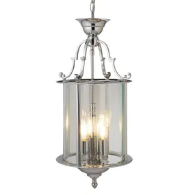 Bevelled Lantern Polished Chrome Ceiling Pendant Searchlight