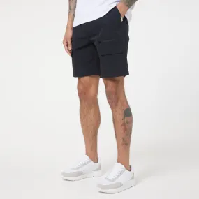 Bi Stretch Poly Zip Utility Short | Black