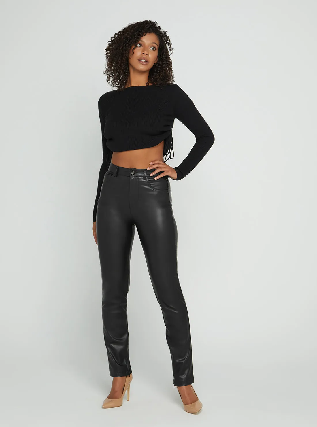 Black Caroline Faux Leather Pants