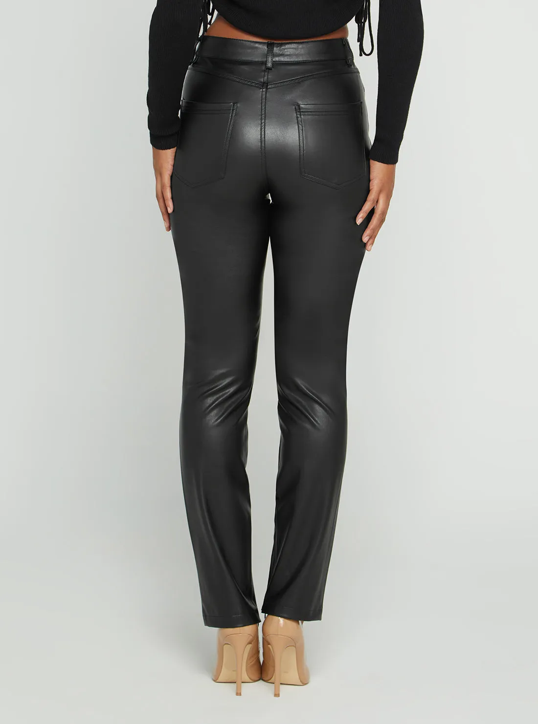 Black Caroline Faux Leather Pants