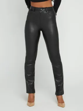 Black Caroline Faux Leather Pants