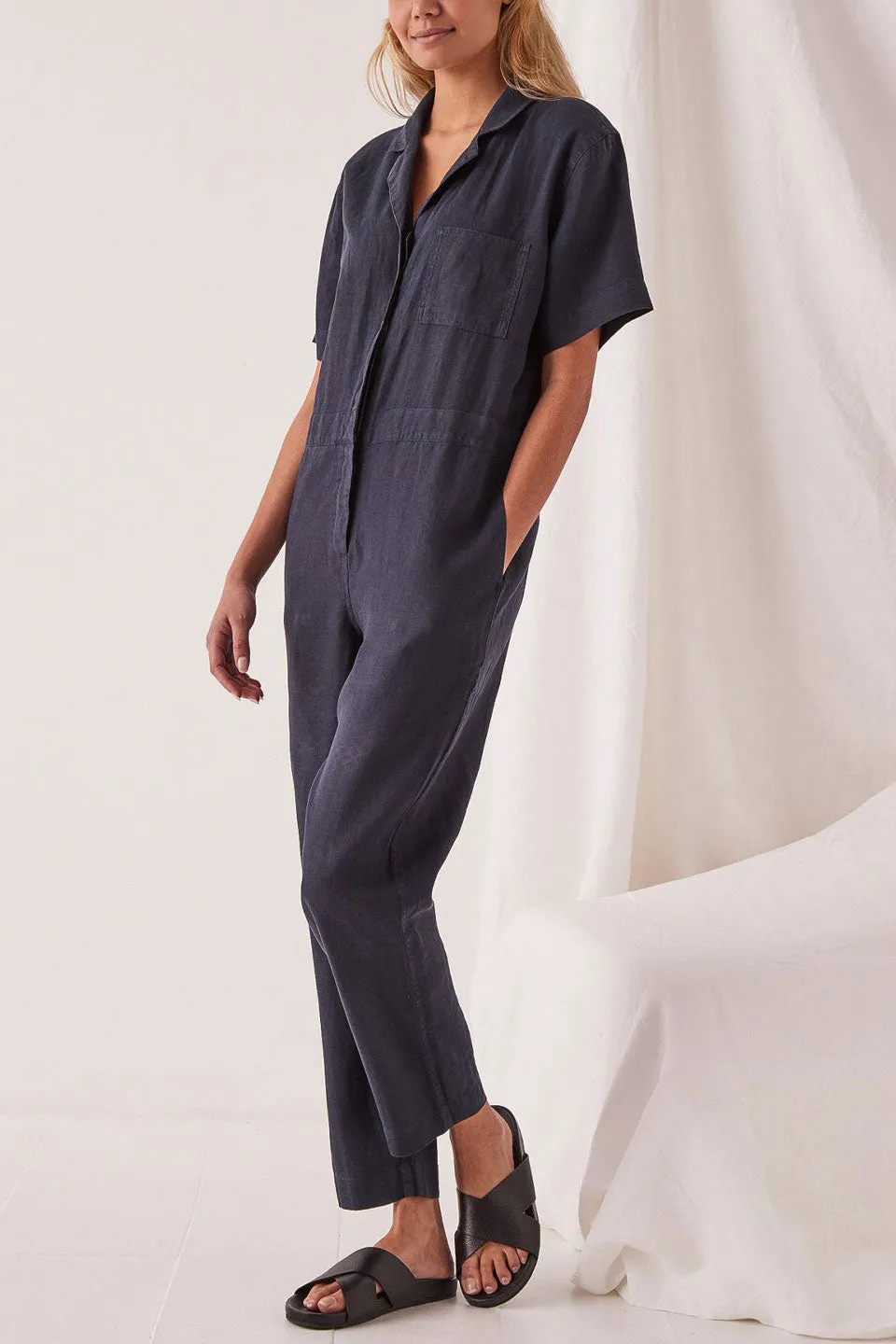 Blair Linen Indigo SS Boilersuit