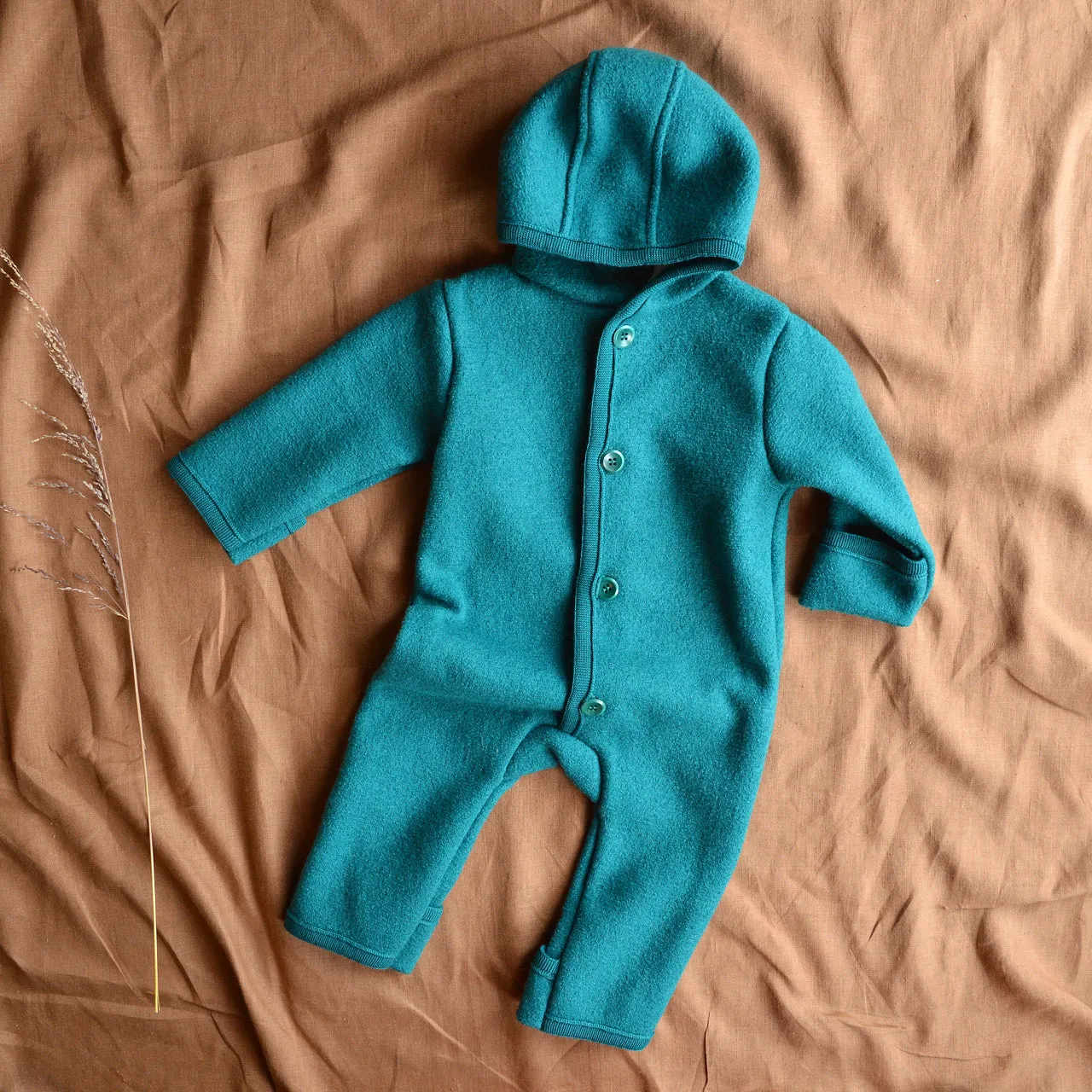 Boiled Wool Overalls with Hood (0-4y)