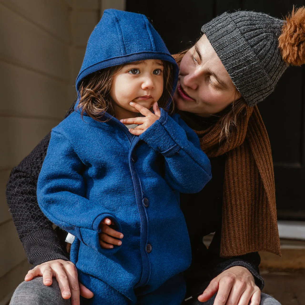 Boiled Wool Overalls with Hood (0-4y)