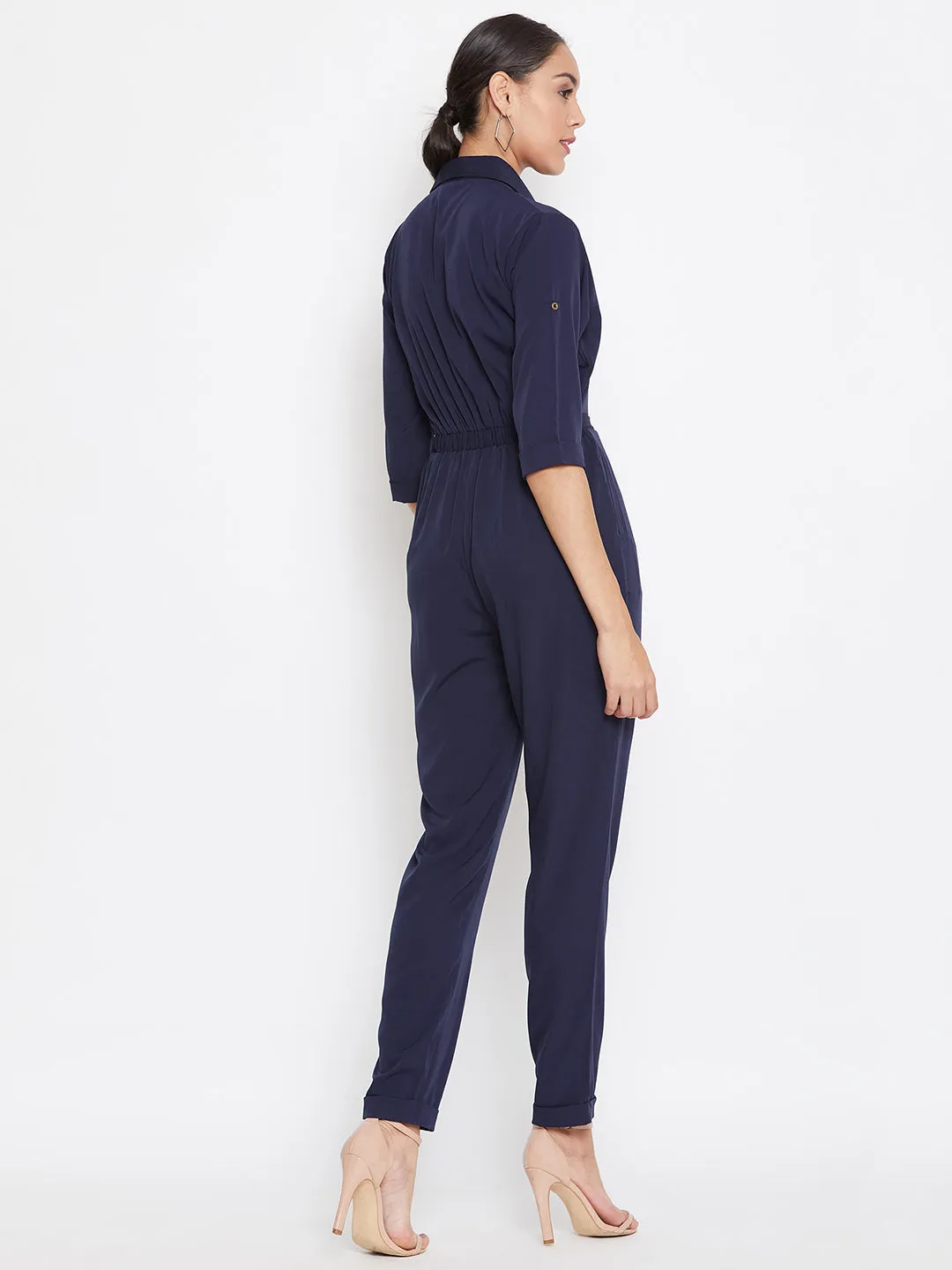 Button Down Roll-up Jumpsuit