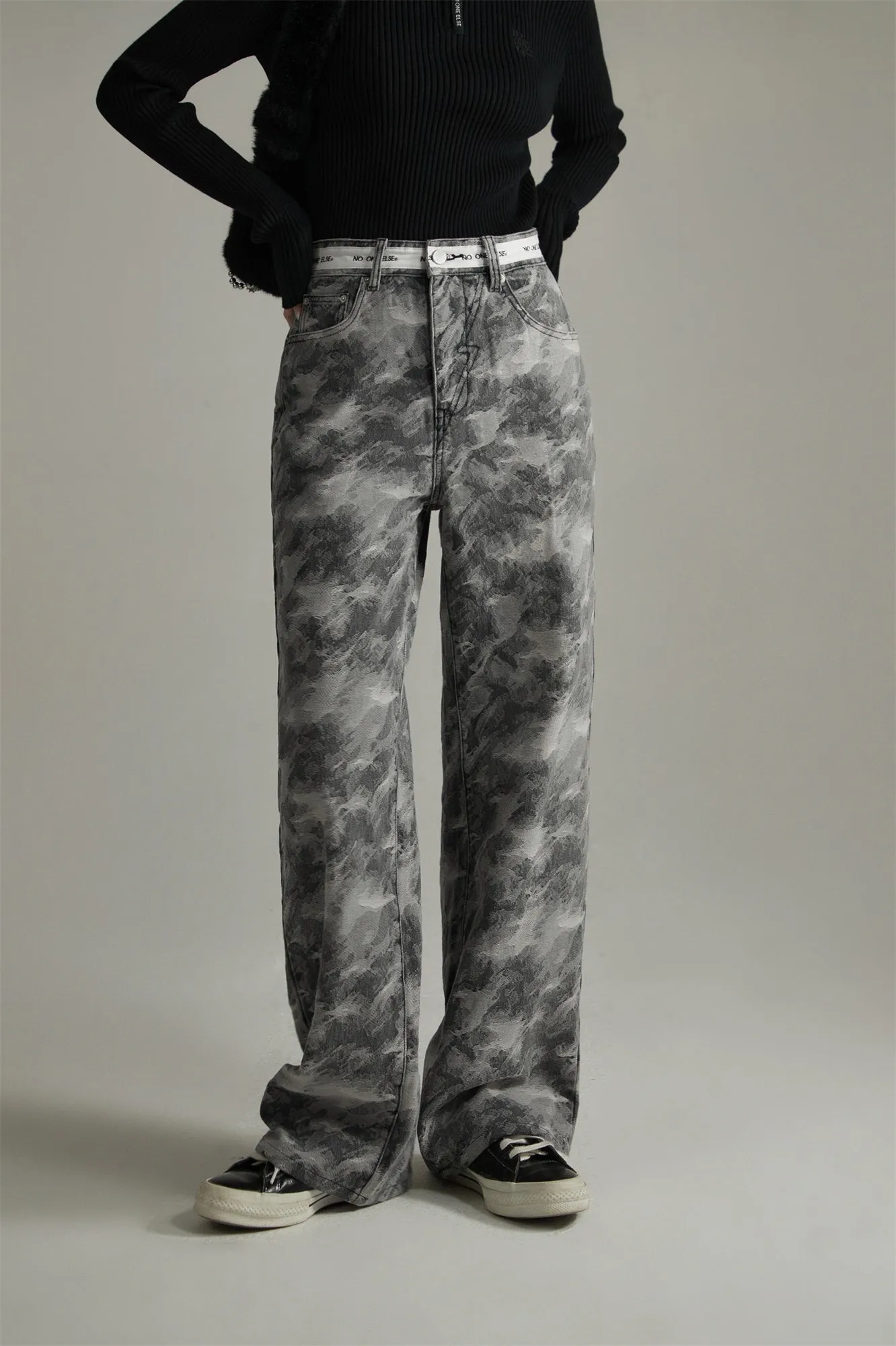 Cameo Printed Jeans Pants