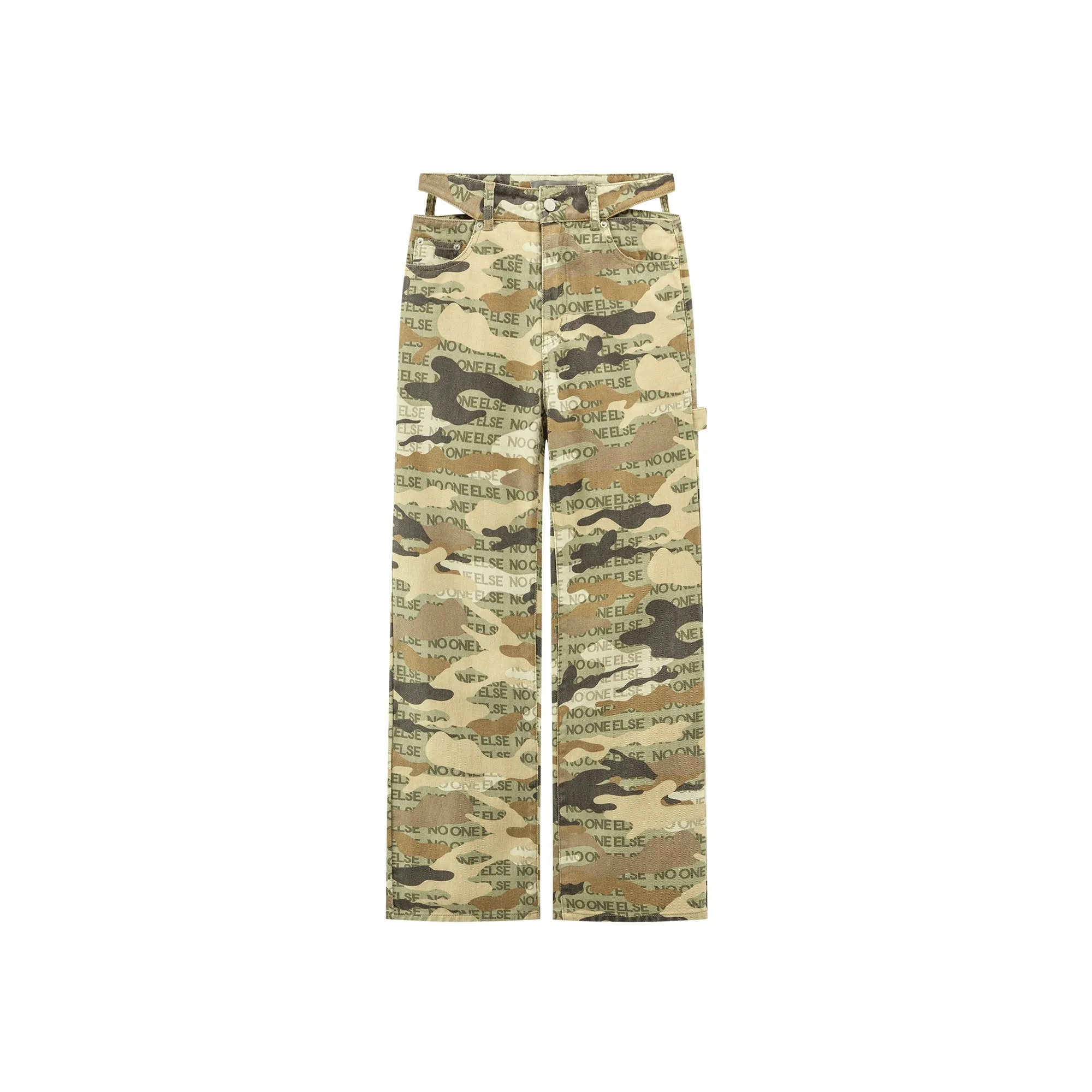 Camouflage High Waist Straight Pants