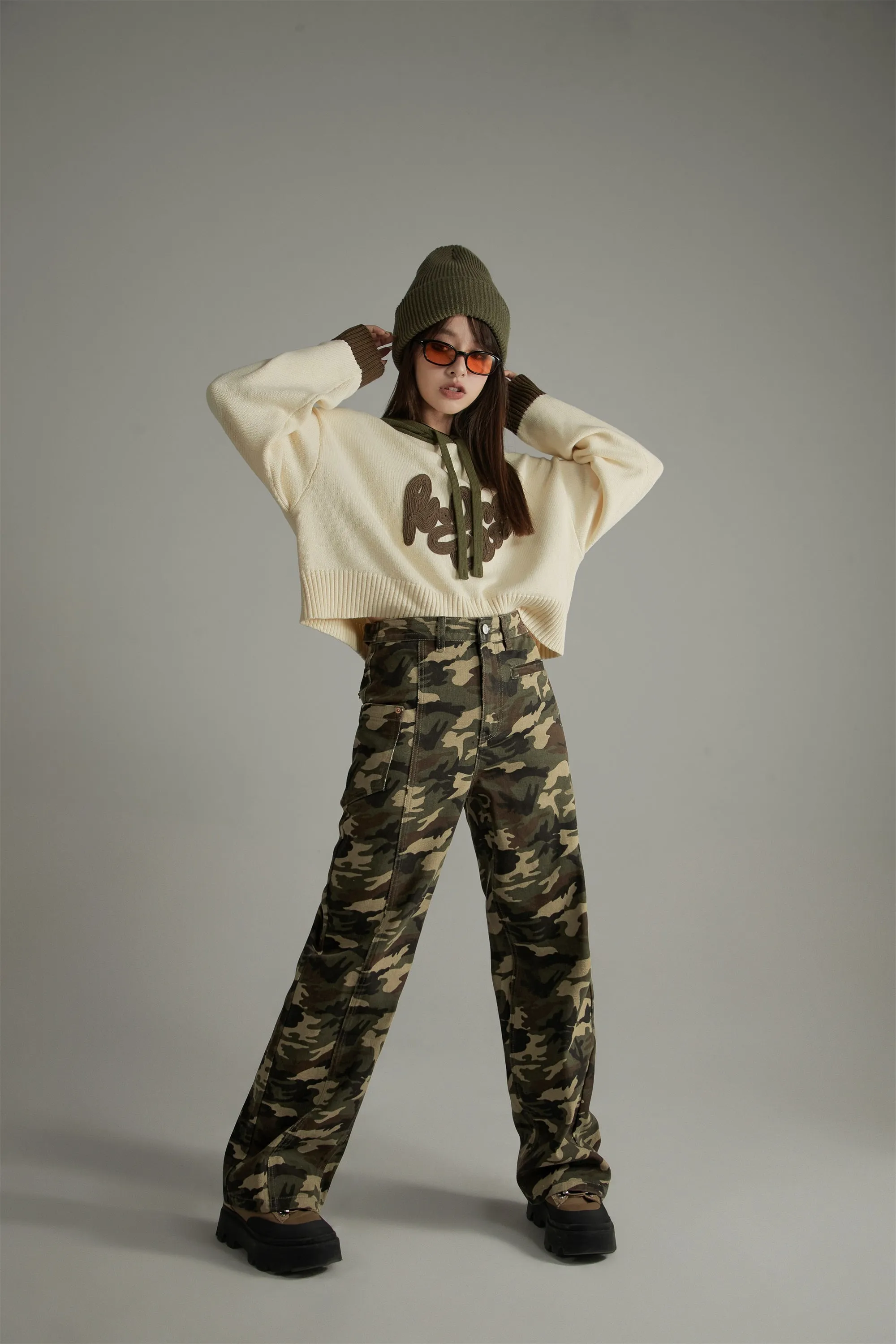 Camouflage Straight Casual Pants