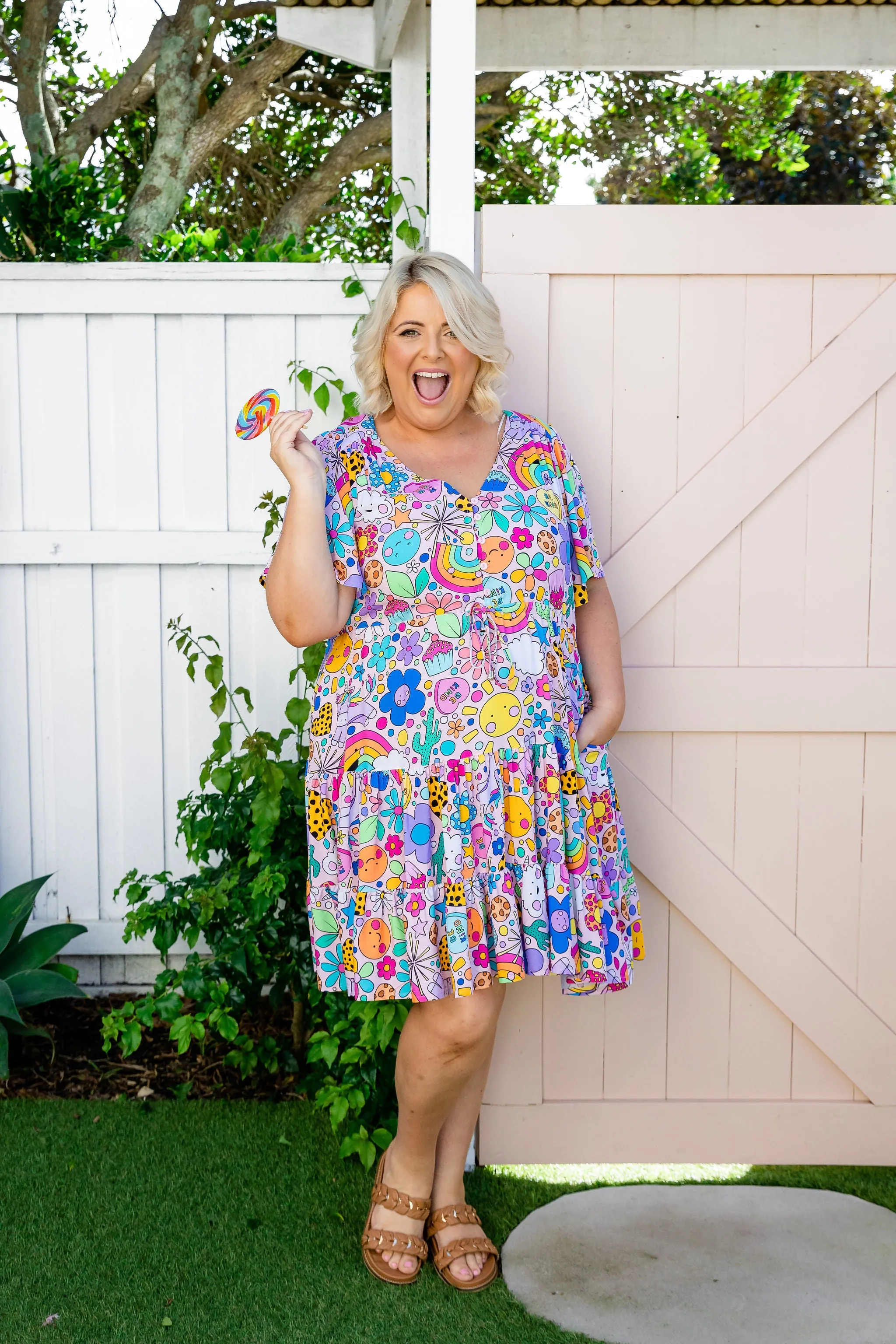 Charlie Dress in Happy Place by Kasey Rainbow