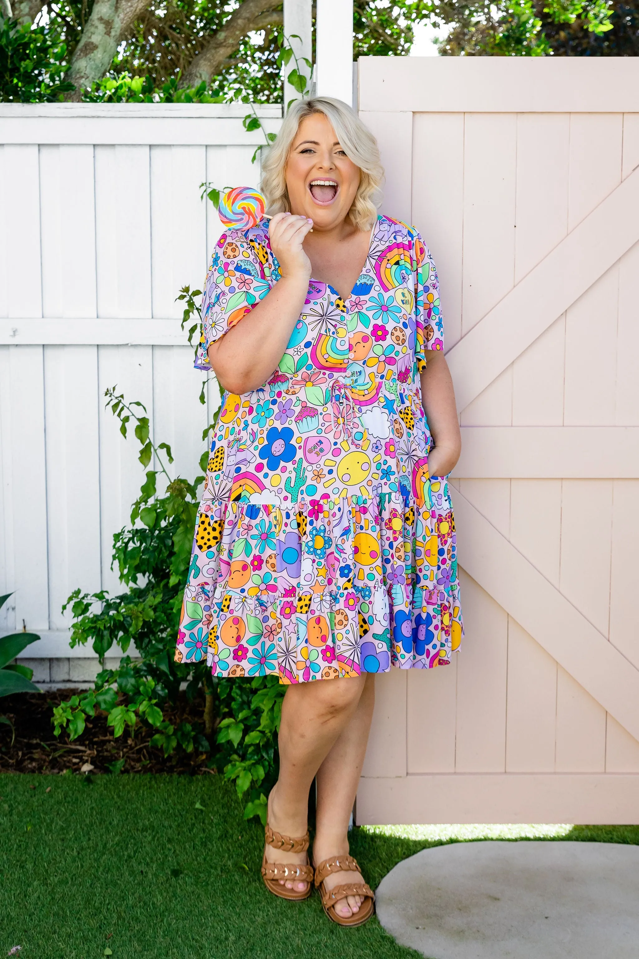 Charlie Dress in Happy Place by Kasey Rainbow