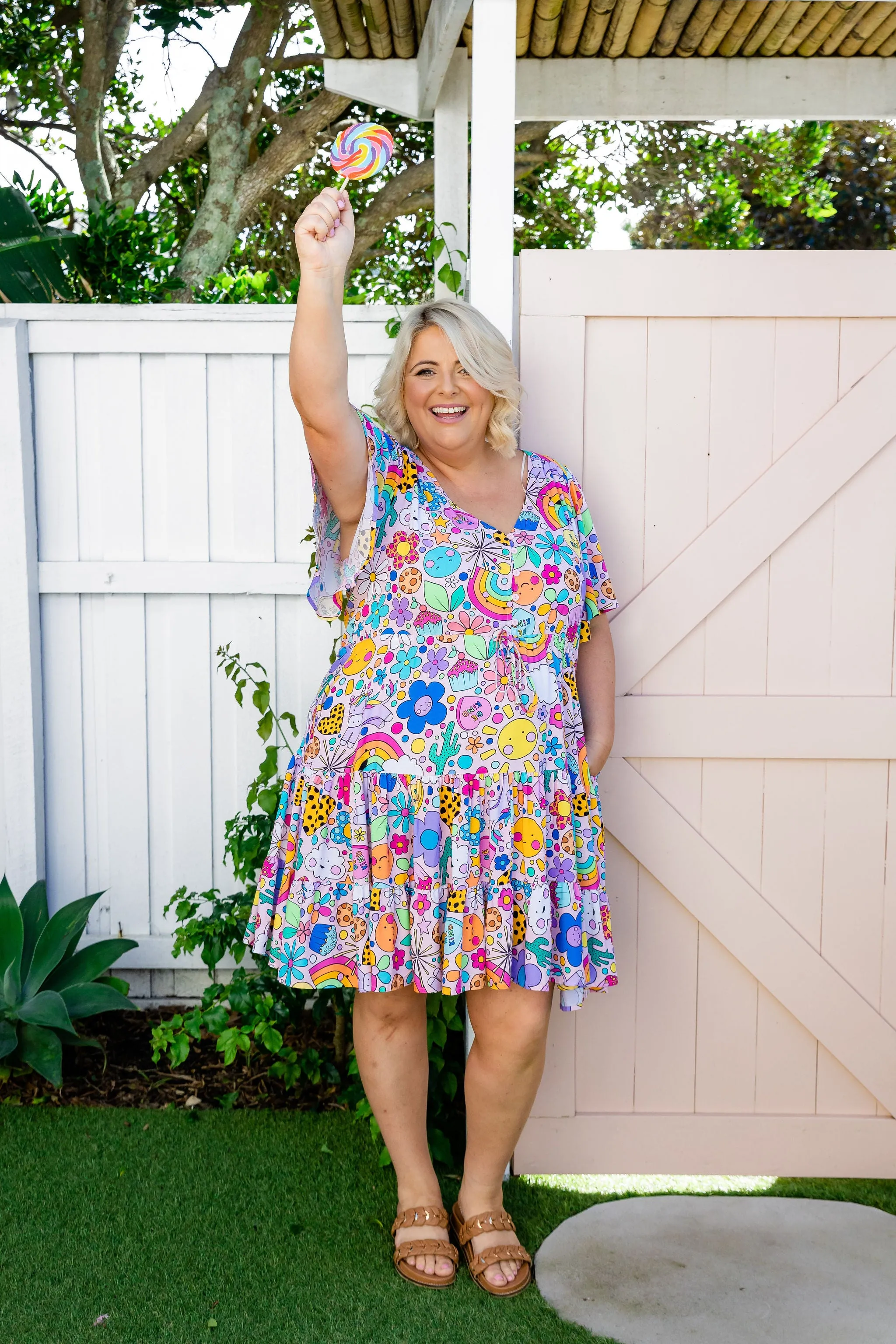 Charlie Dress in Happy Place by Kasey Rainbow