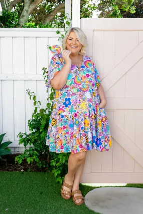 Charlie Dress in Happy Place by Kasey Rainbow