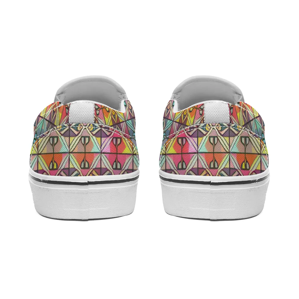 Checkered Pattern Collection - Unisex Slip-On Canvas Sneakers