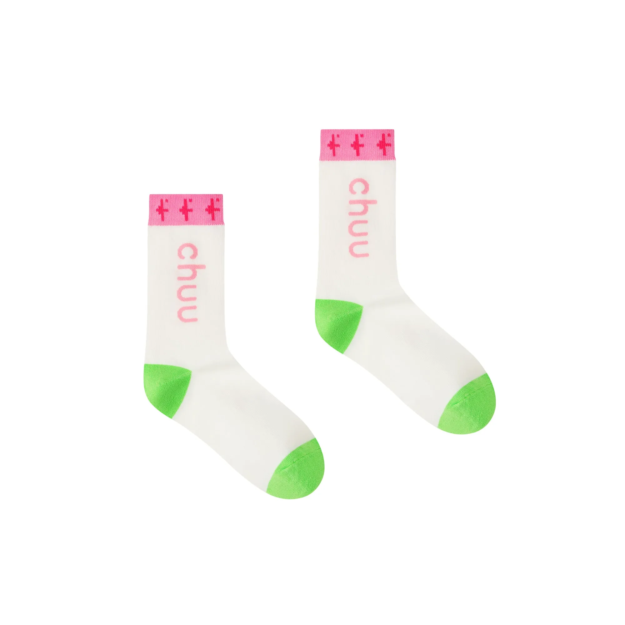 Chuu Lettering Line-Colored High Socks