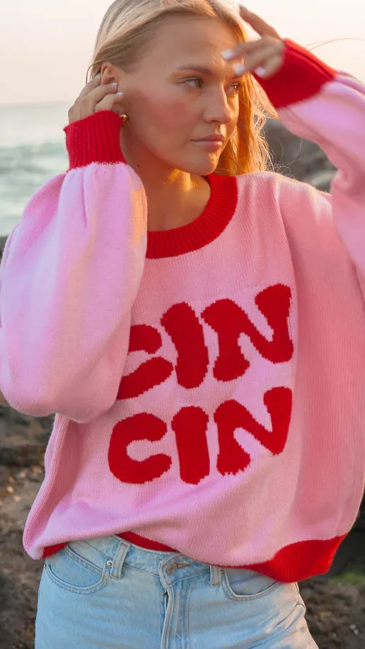 Cin Cin Sweater - Pink / Red