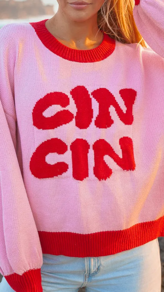 Cin Cin Sweater - Pink / Red