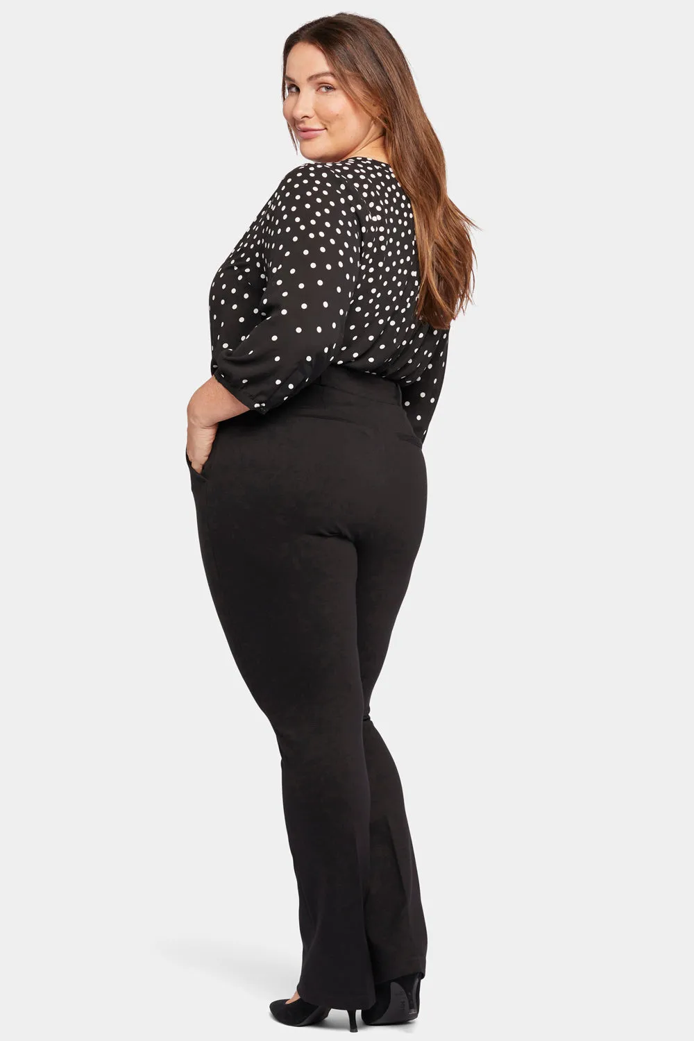 Classic Trouser Pants In Plus Size - Black