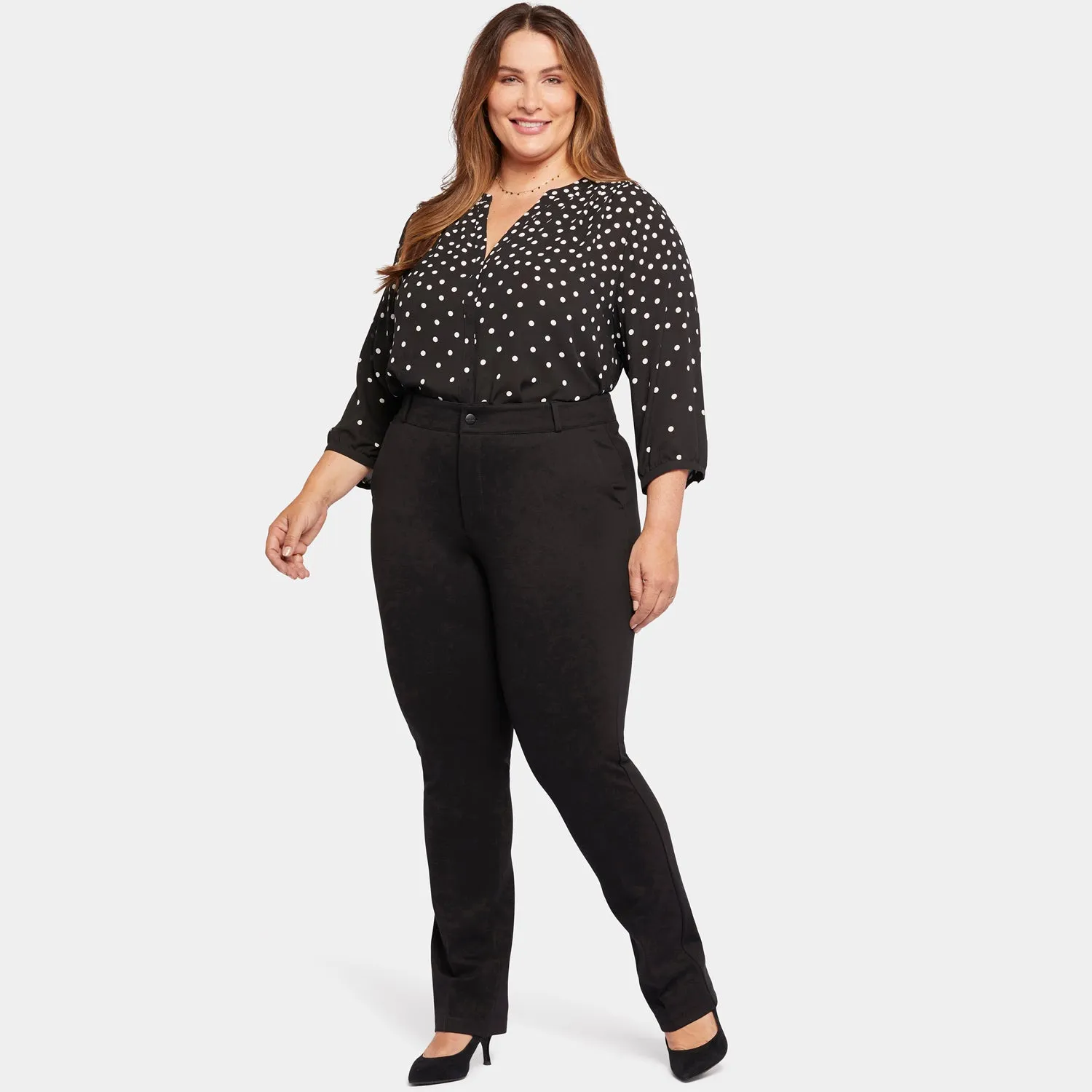 Classic Trouser Pants In Plus Size - Black