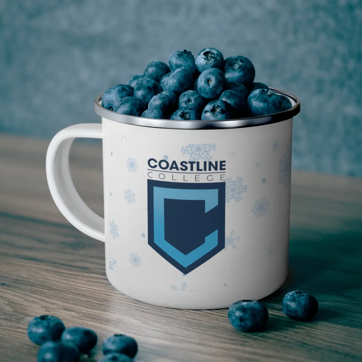 Coastline Holiday Fin & Logo Enamel Camping Mug