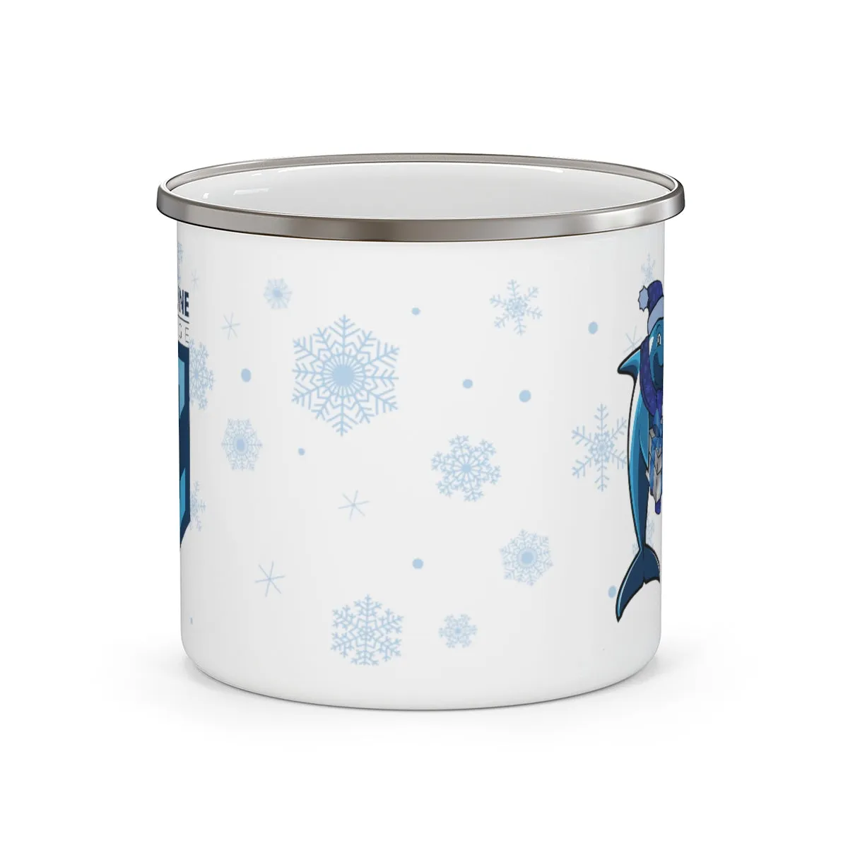 Coastline Holiday Fin & Logo Enamel Camping Mug