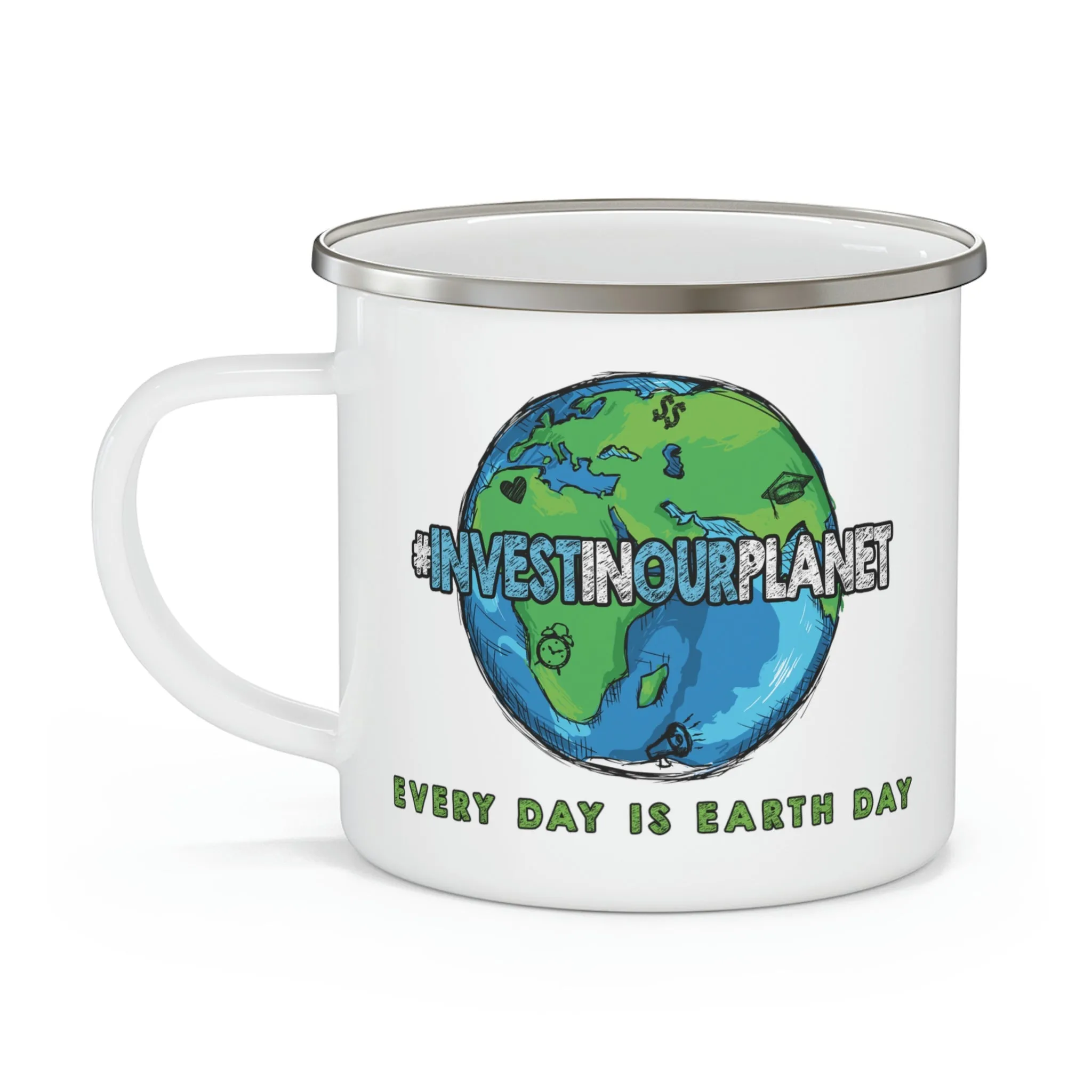 Coastline "Invest In Our Planet" Enamel Camping Mug