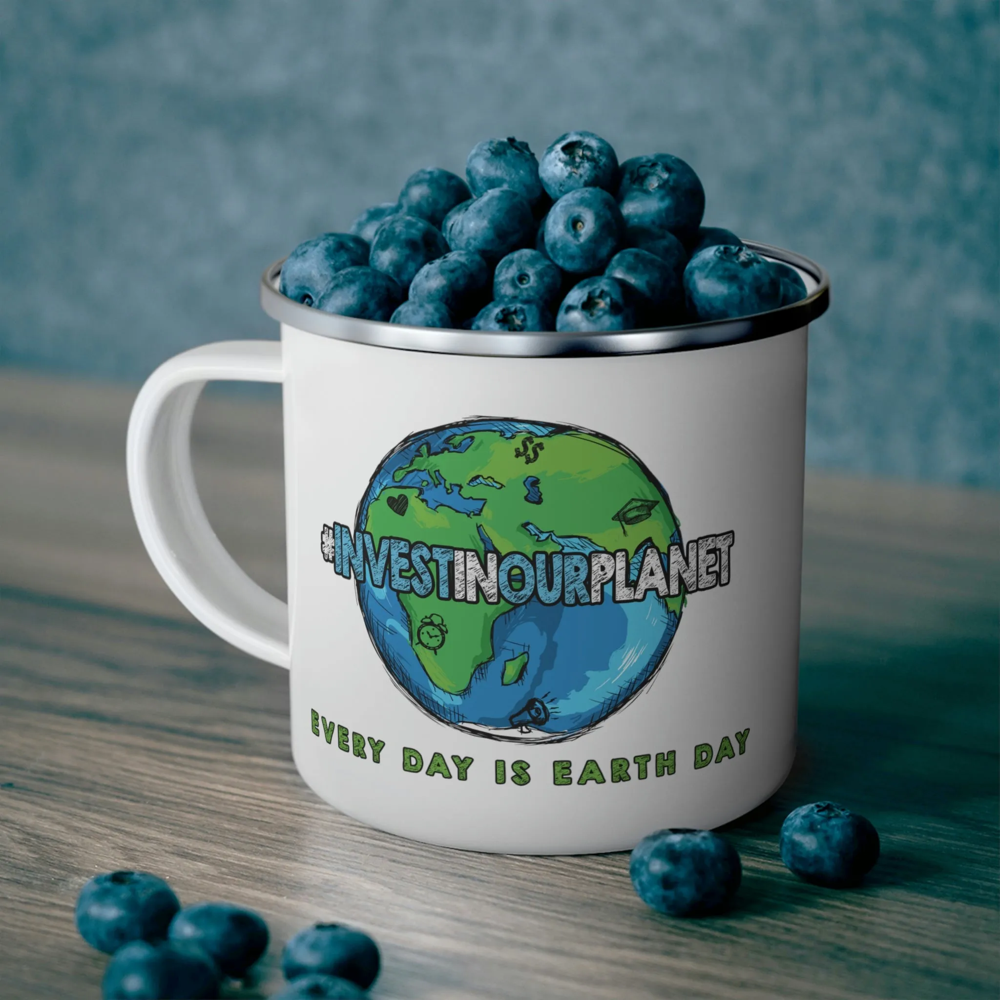 Coastline "Invest In Our Planet" Enamel Camping Mug