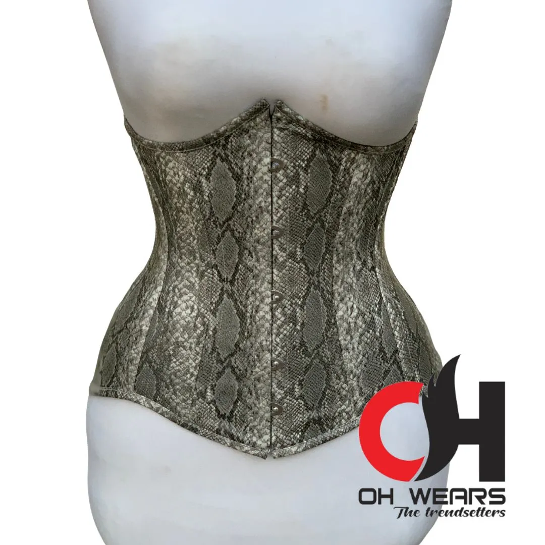 Cobra Faux Leather Underbust Corset Steel Boned