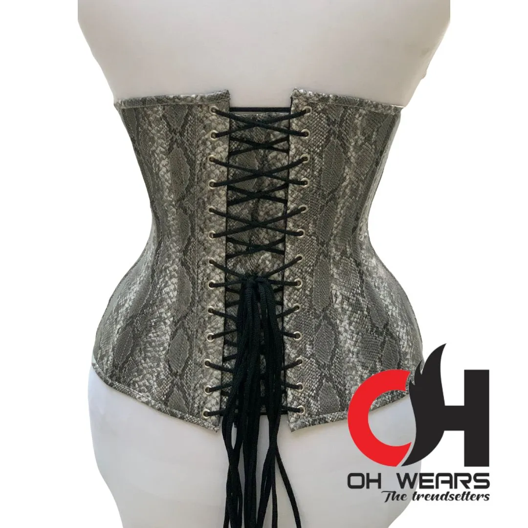 Cobra Faux Leather Underbust Corset Steel Boned