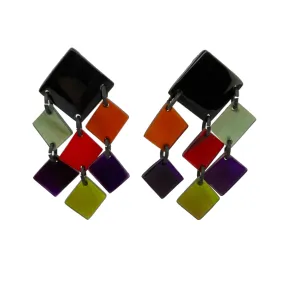 COLORED HORN DANGLE EARRINGS