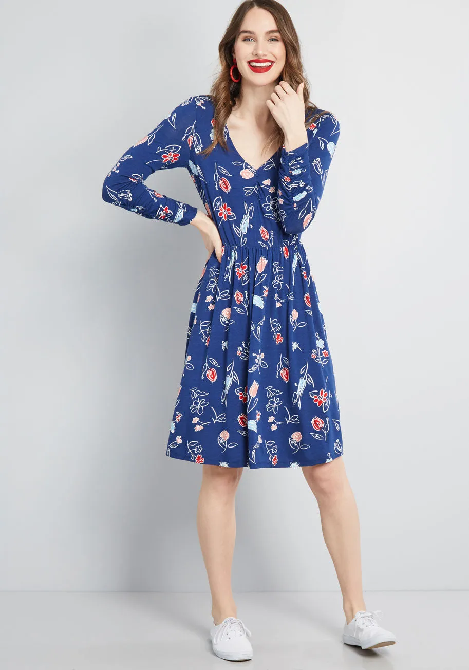 Comfortably Curious Long Sleeve Dress