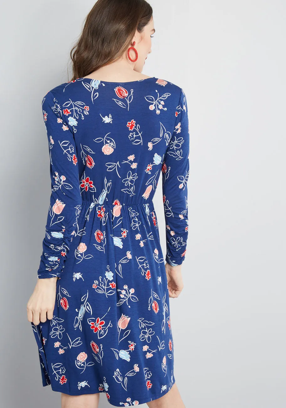 Comfortably Curious Long Sleeve Dress