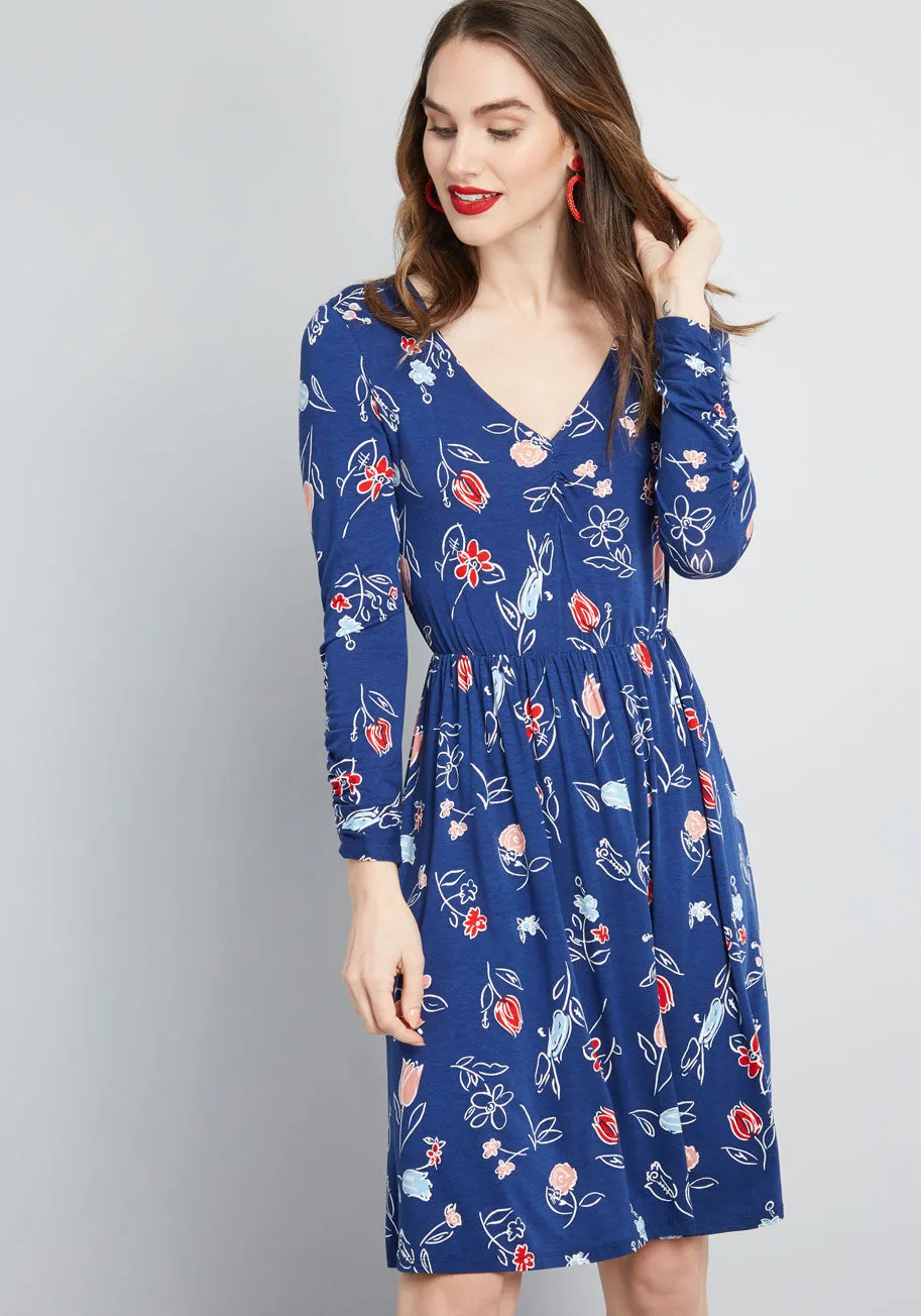 Comfortably Curious Long Sleeve Dress